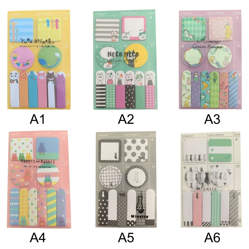 Home Office Cute Cartoon Sticky Notes Memo Pad Diary Stationery Flakes Scrapbook Decorative Sticky