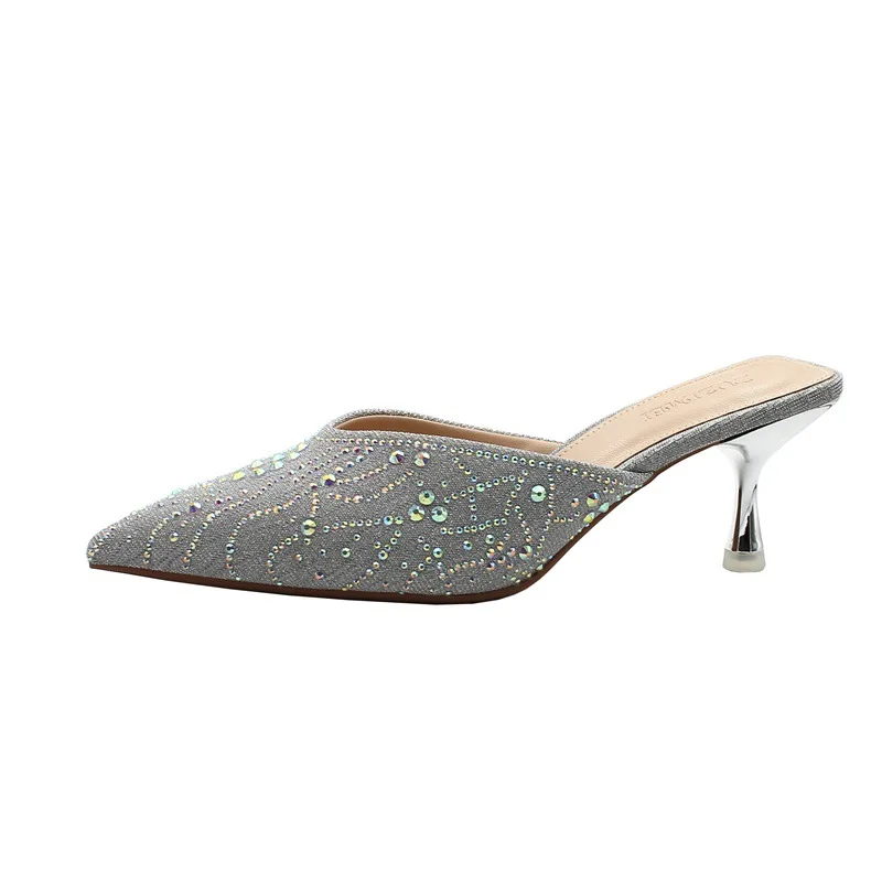 

2021 Autumn and Summer New Stiletto Heels Women's Business Wear Fashion High-End Pointed Toe Slippers