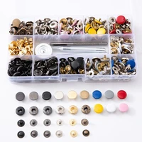 126146248pcsbox metal sewing buttons round press studs snap fasteners clip pliers sewing fixing tool diy clothes decoration