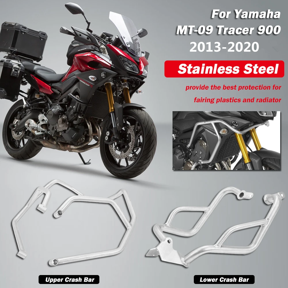 Защита двигателя из нержавеющей стали для Yamaha MT 09 Tracer 900 защита рамы бампер 2013 2020