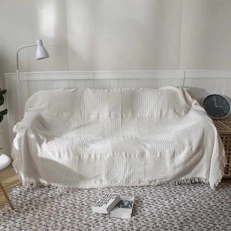 Плед одеяло мягкий ковер для путешествий и кемпинга однотонный белый цвет