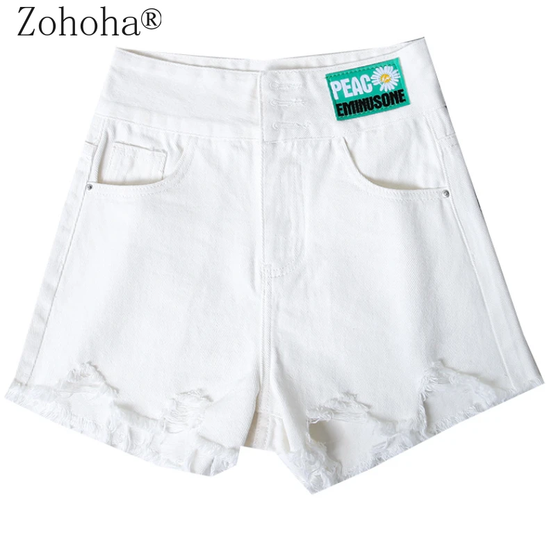 

Zohoha 2021 Summer High Waist Jeans Loose Wide-leg Woman Jeans Fashion Women Shorts Jeans