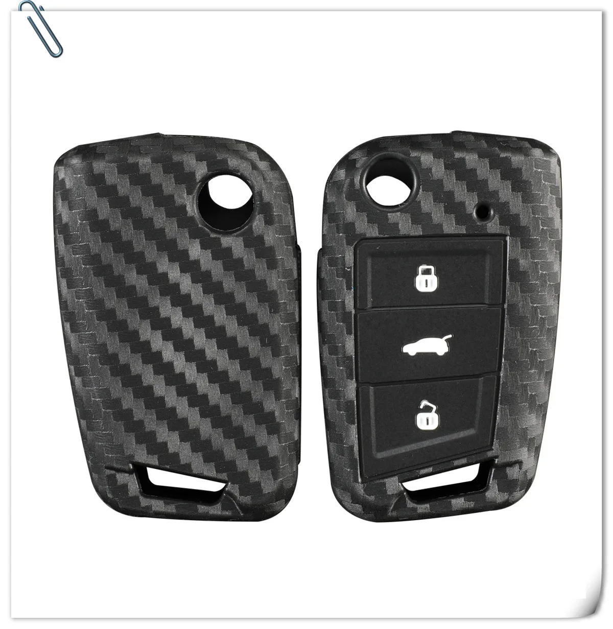 Jingyuqin 20шт карбоновый силиконовый чехол для ключей для VW Polo Golf 7 Tiguan Skoda Octavia Karoq SEAT Ateca Leon Ibiza