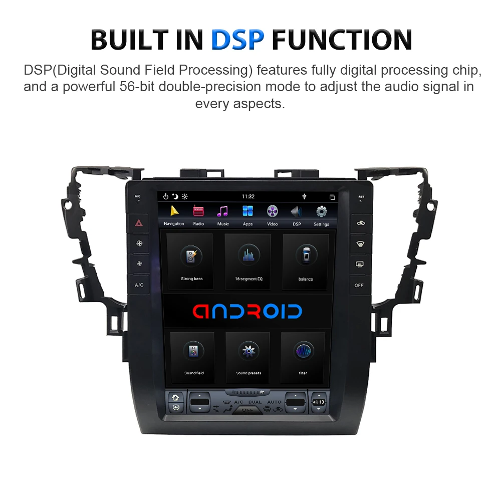 

ONKAR 13" Car Tesla Style Radio For Toyota Alphard 2015 2016 2017 2018 2019 Android 9.0 Car GPS Navigation Support DSP CarPlay