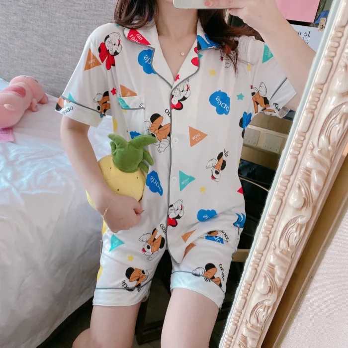 Disney Микки Маус для девочки Пижама летнее платье с Минни футболка короткими