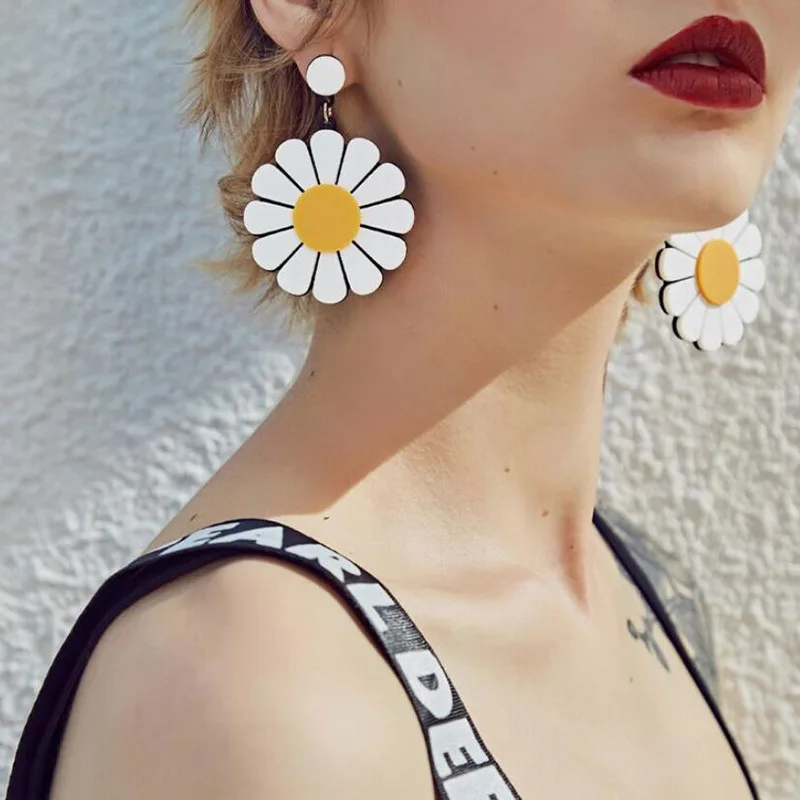 

New Fashion Cherry Daisy Lemon Dangle Earrings For Women Girls Statement Earrings Fruit Eardrop Trendy Summer Party Jewelry