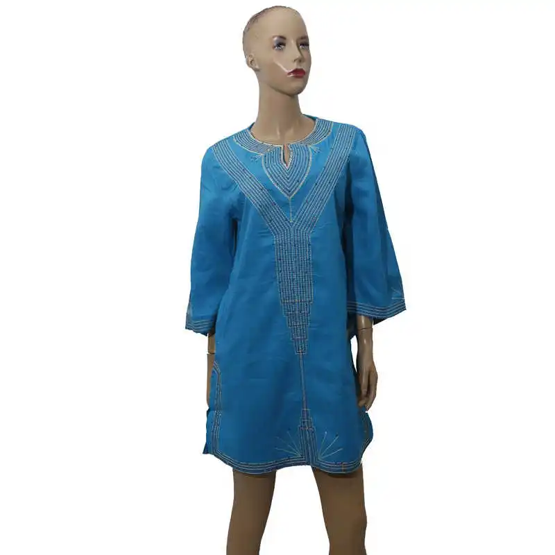 

Md female linen mini African dashiki dress embroidered long clothing t female shirt casual tops traditional clothing