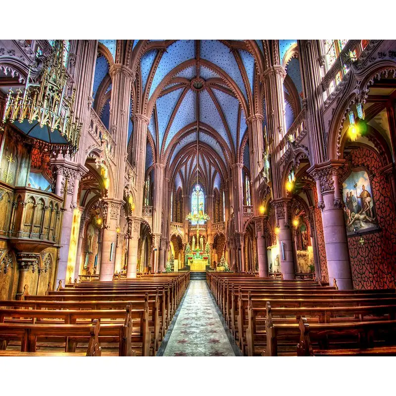 

RUOPOTY Painting By Numbers Landscape Church Coloring By Numbers For Adults Acrylic Paints Set Decorative Frames Home Decor
