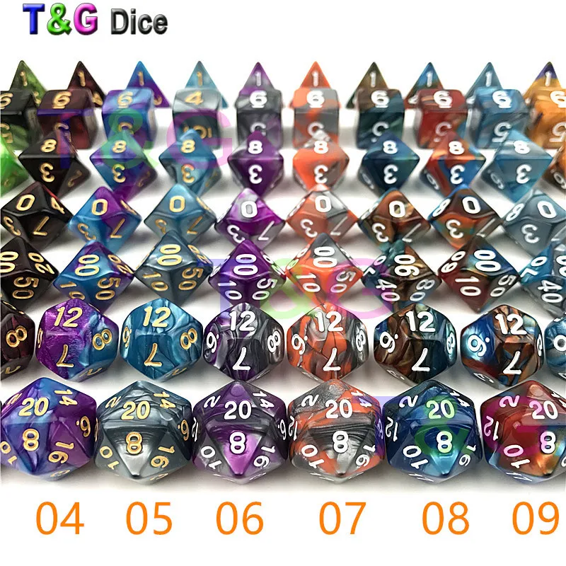 7 шт./компл. RPG DND настольная игра Dnd личность Два цвета специальная игральная кость
