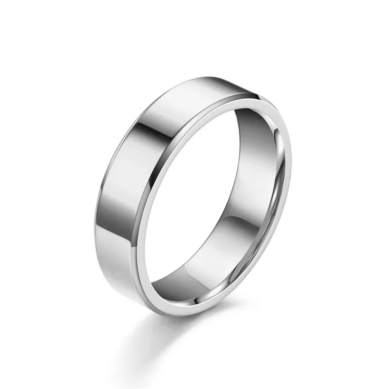 

European and gold stainless steel couple ring female American fashion simple titanium steel ring rose