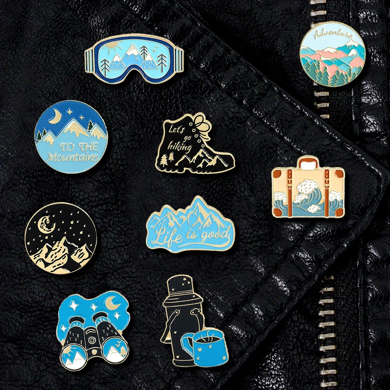 

Creative Trendy Cartoon Cute Camping Oil Drop Brooch Pin Denim Bag Gift For Friends Men Women Fashion Jewelry Clothes Decoration