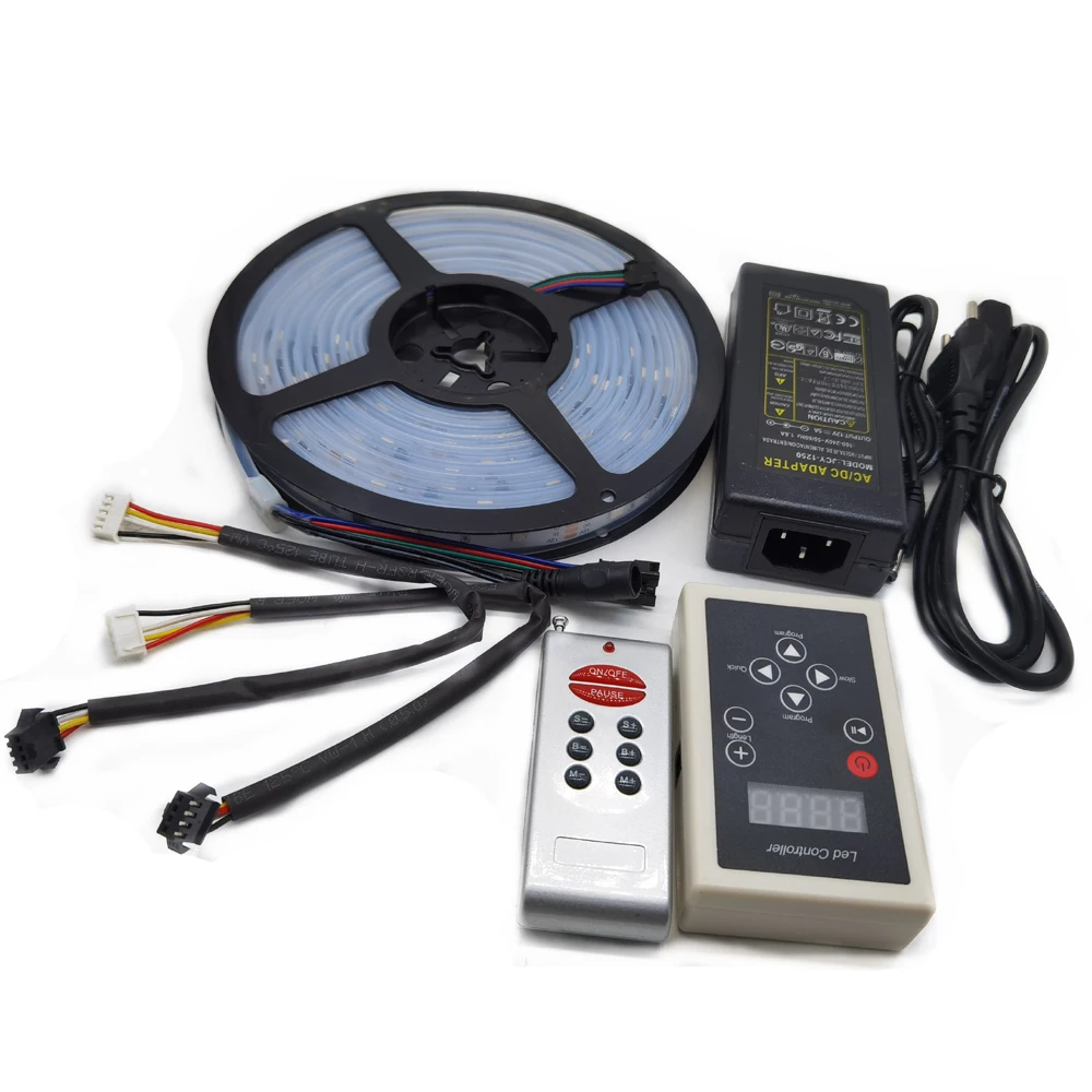 DC12V 5 м чеканка мечта магия Цвет RGB 5050 WS2811 IC Светодиодные ленты светильник + RF пульт