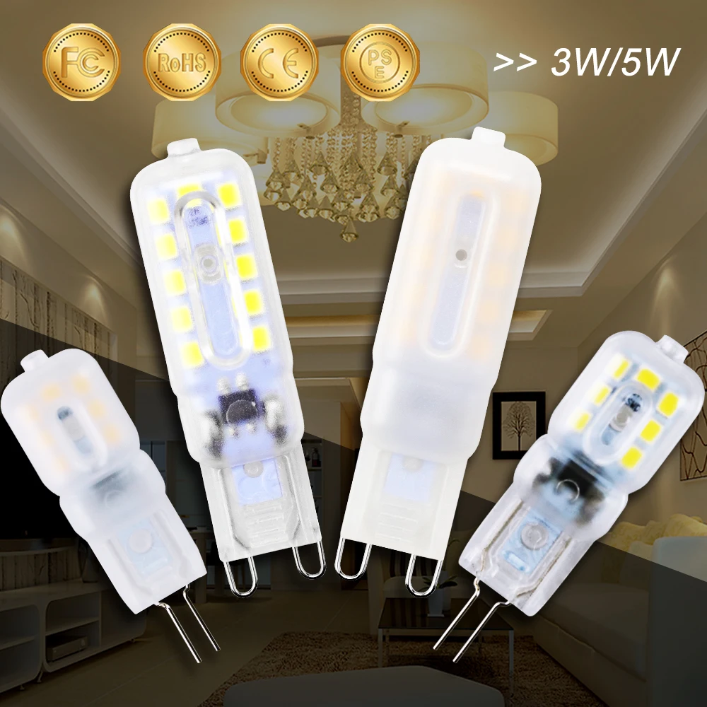 

G9 LED Lamp Bulb G4 Corn Light 3W 5W Lampara LED 220V Lamp Dimmable Light Bulb Halogen Lamp Chandelier Candle Bulb 2835 Lighting