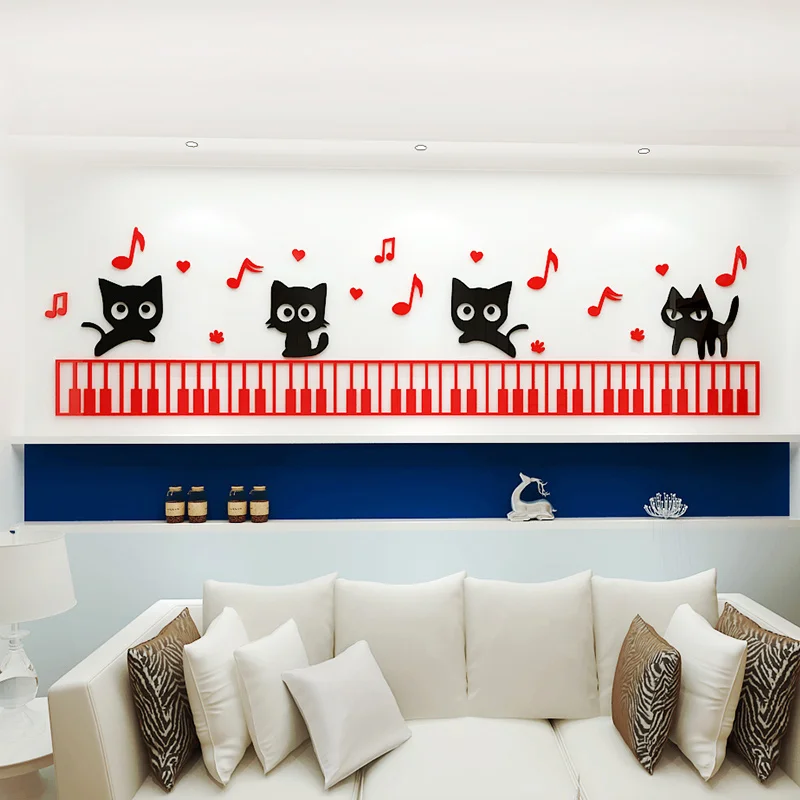 Наклейки 3D на стену в детскую комнату акриловые Стикеры с изображением милого