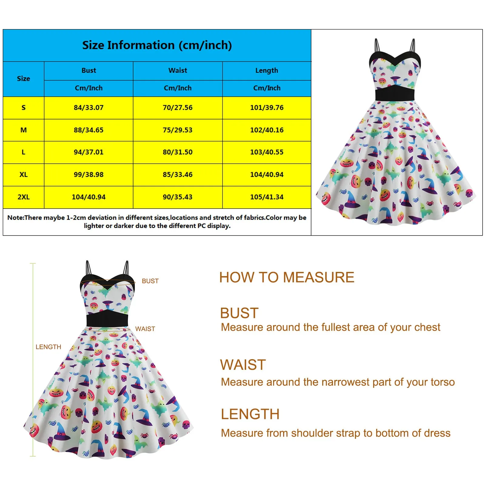 

Women'S Dresses Halloween Costumes Cosplay Party Dress Sexy Sleeveless Skeleton Pumpkin Print Spaghetti Strap Swing Dress