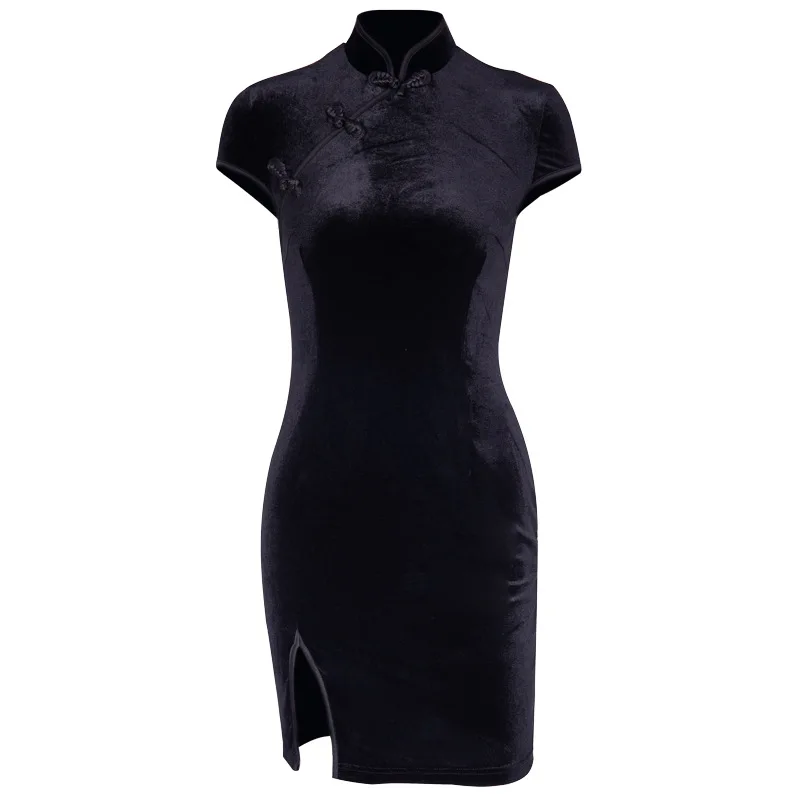 Cheongsam винтажное китайское женское платье, 6 цветов, атласное, готический стиль, Qipao, короткие/длинные рукава, вечерние, Новогодняя одежда, Harajuku Vestido
