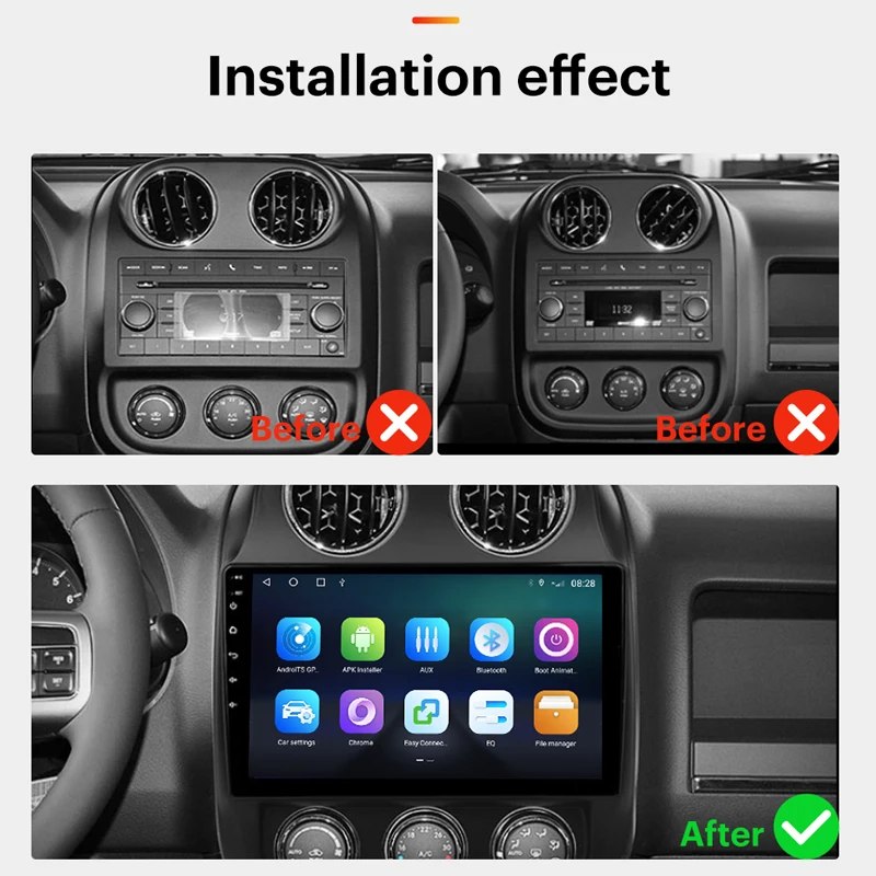 Автомагнитола AKAMATE для JEEP COMPASS 2010-2015 мультимедийный проигрыватель 2 Din с экраном 10