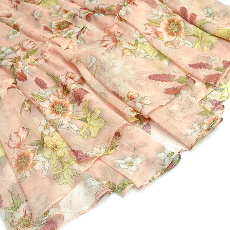 

Gedivoen Fashion Designer Summer Dress Women V Neck Beading Strapless Floral Print Lace Up A Line Dress Vintage Mini Dresses