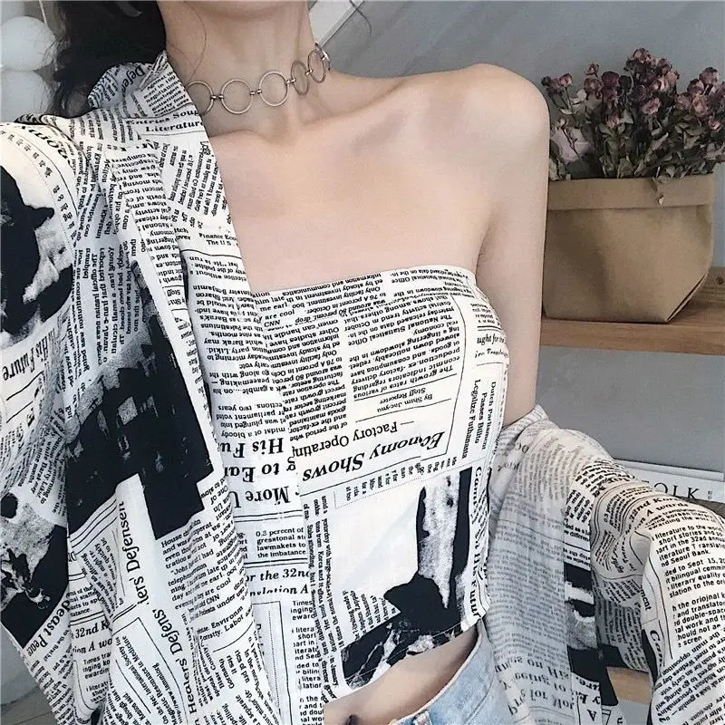 

Женская блузка из двух частей, свободная корейский стиль Харадзюку, Солнцезащитный Топ