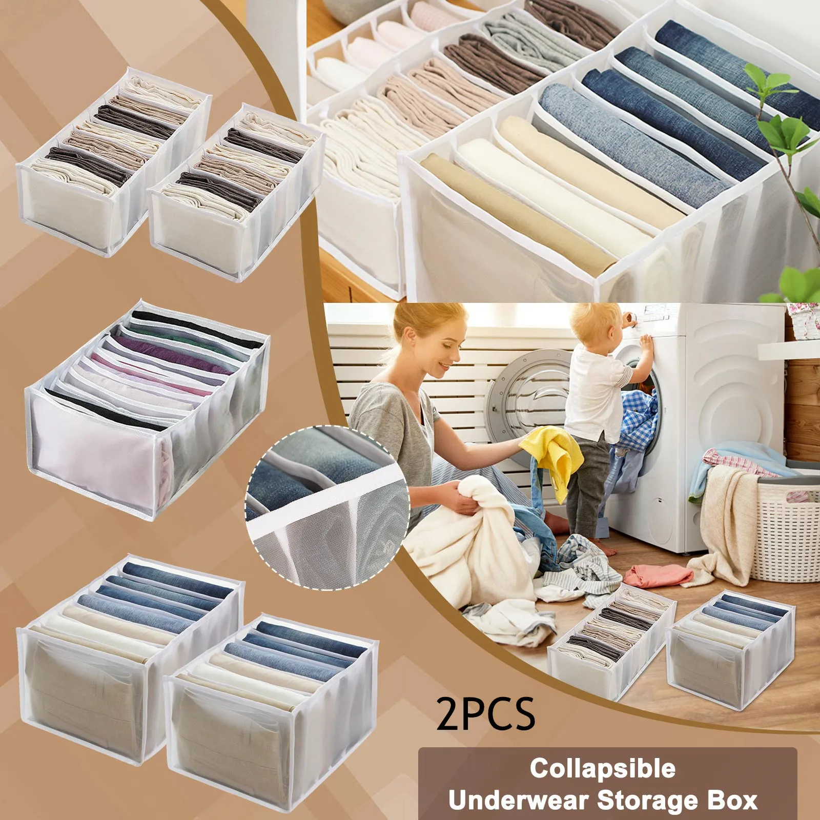 Сетчатый органайзер для джинсов коробка хранения шкафа одежды штабелирования