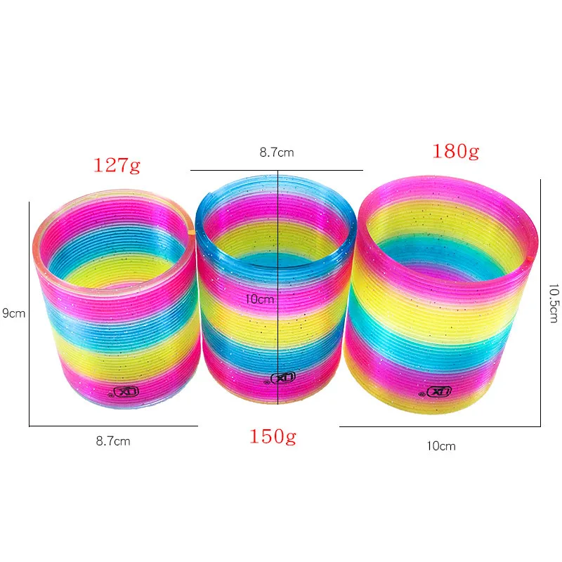 

Extra large puzzle rainbow circle 10x10.5 cm magic spring ring independent net mounted Jenga anti Stress toy children