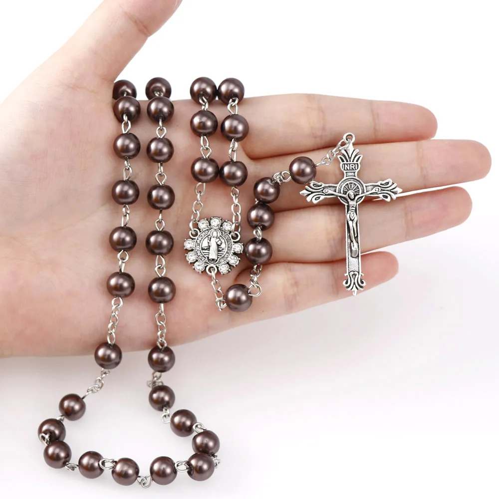 6 цветов 8 мм стеклянная бусина в виде жемчужины четки из бусин ожерелье