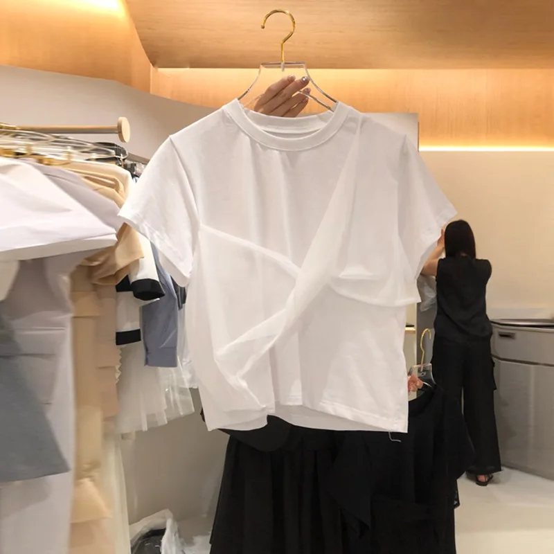

Solid Ladies Fashion Cotton Fashion Oversize T Shirt Women Tshirt Plus white