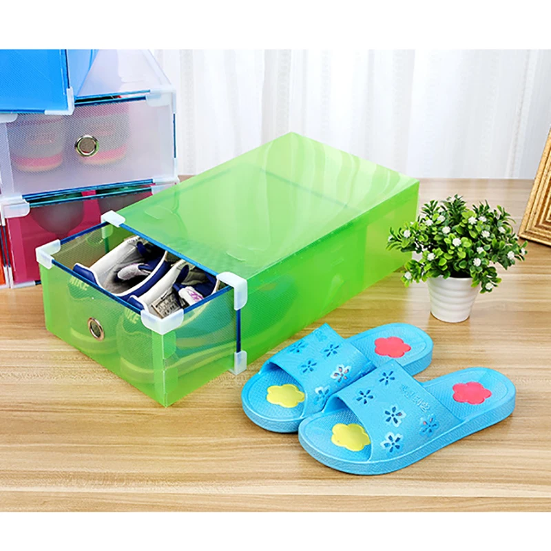 1 шт. Tustproof ящик для хранения Прозрачный обувной коробки могут накладываться