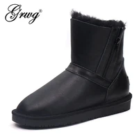 wholesaleretail women snow boots 100 genuine sheepskin leather ankle boots warm ladies winter boots