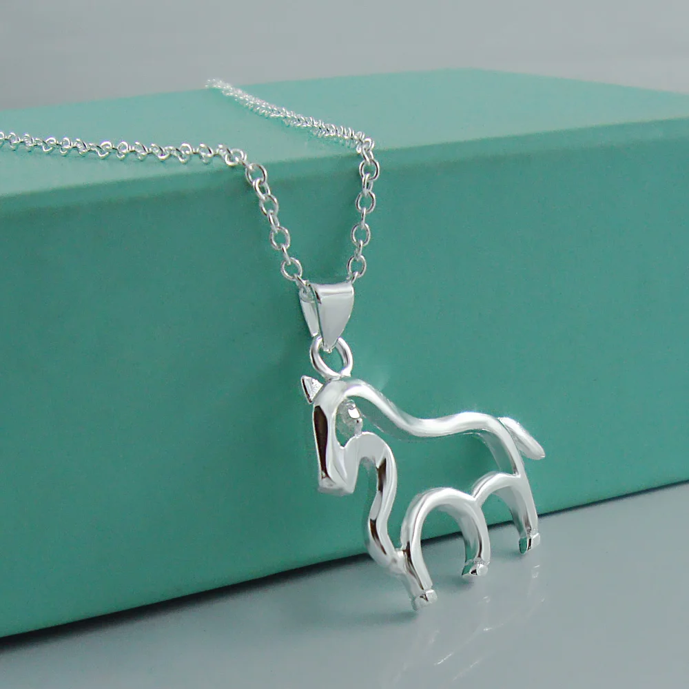 Ожерелье женское из серебра 925 пробы с подвеской в виде пони | Украшения и