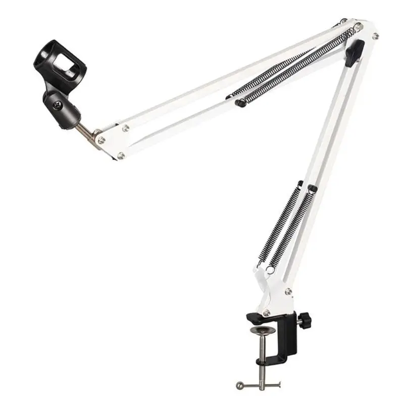 

Extendable Recording Microphone Holder Suspension Boom Scissor Arm Stand Holder with Microphone Clip Table Mounting Clamp