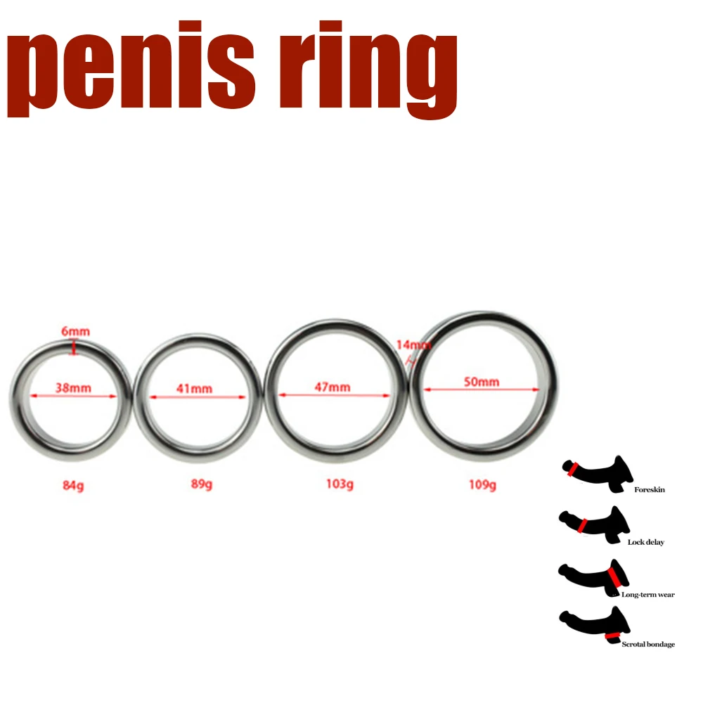 Stainless steel Heavy Duty Penis Bondage Lock Cock Ring Male Metal Ball Scrotum Stretcher Delay Ejaculation BDSM Sex Toy Men | Красота и