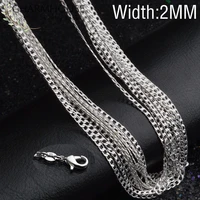 925 sterling silver necklaces for men women 16 30 inch link chain long necklace collier choker fashion jewelry accessories gifts