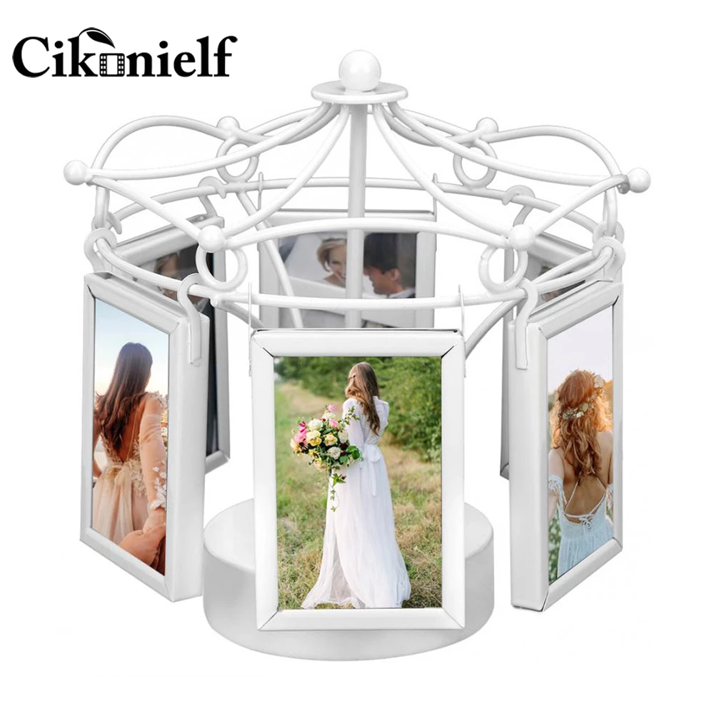 Металлическая музыкальная фоторамка Cikonielf Вращающаяся домашнее украшение для