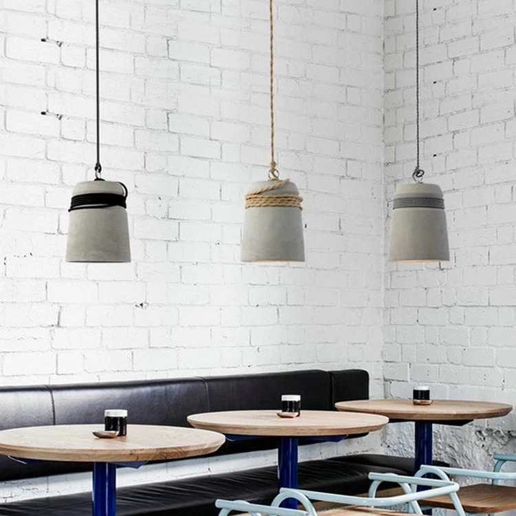 

Nordic Loft креативный стиль Античный Ностальгический цемент светодиодный кафе пеньковая веревка дзен Датская деревня подвесные светильники E27
