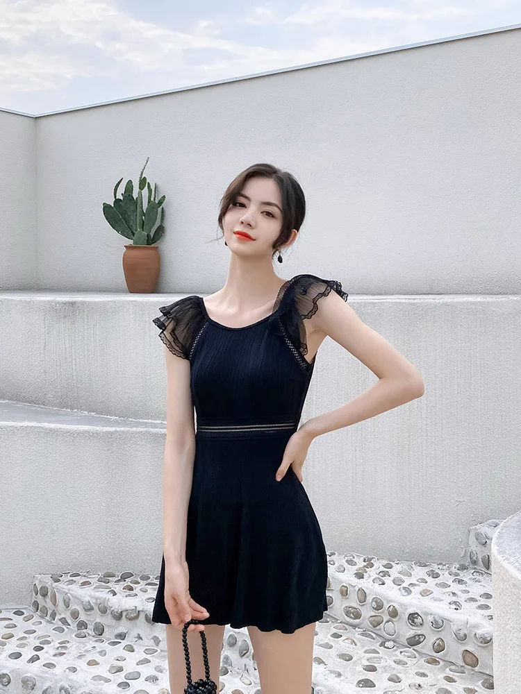 

2021 New Swimsuit Japan Korea Southeast Asia OnePiece Skirt Women Swimwear Hot Spring Beachwear Young Girl M L XL XXL Cover Up