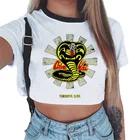 Женская футболка с рисунком кобры Кай, летние топы в стиле Харадзюку, футболки в стиле хип-хоп с мультяшным графическим рисунком, уличная футболка унисекс, 2021