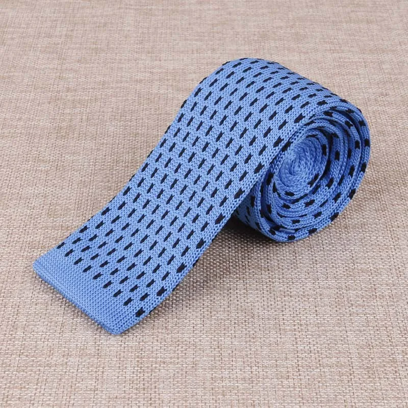 

5.5cm Narrow Knitted Ties for Mens Adult Flat Head Kniitting Necktie For Wedding Tuxedo Gravatas Cravats Custom Logo