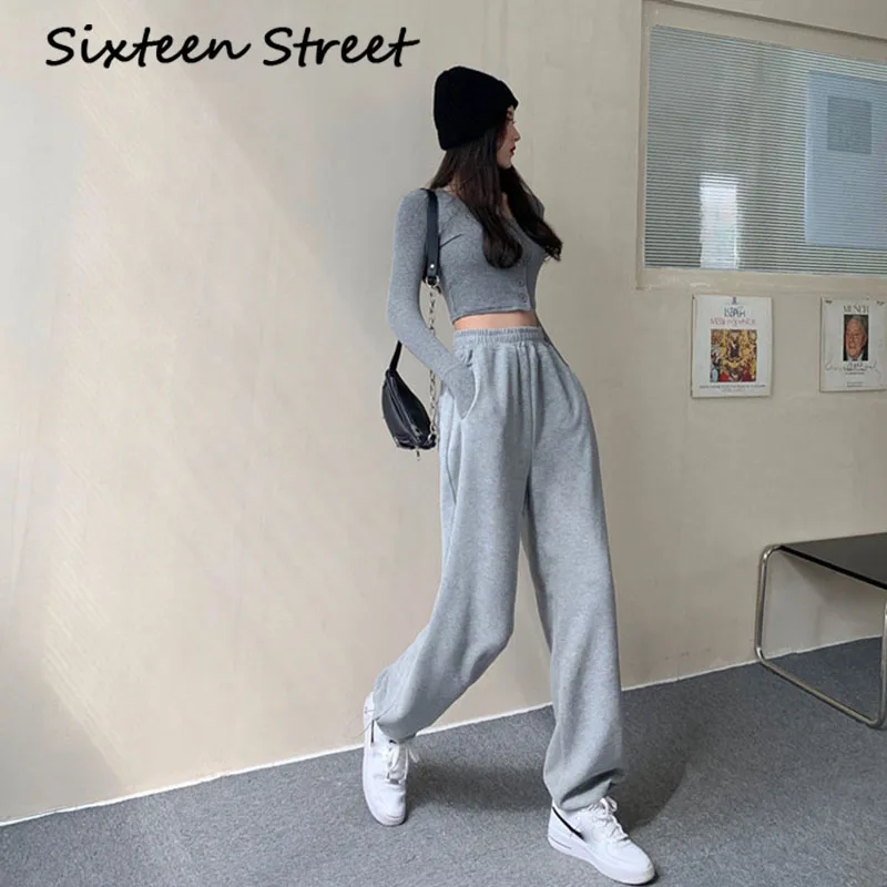 

Sweatpants Women Baggy Loose Joggers Wide Leg Trousers Soft High Waist Pants Streetwear Korean Casual Y2K 2020 Autumn New Black