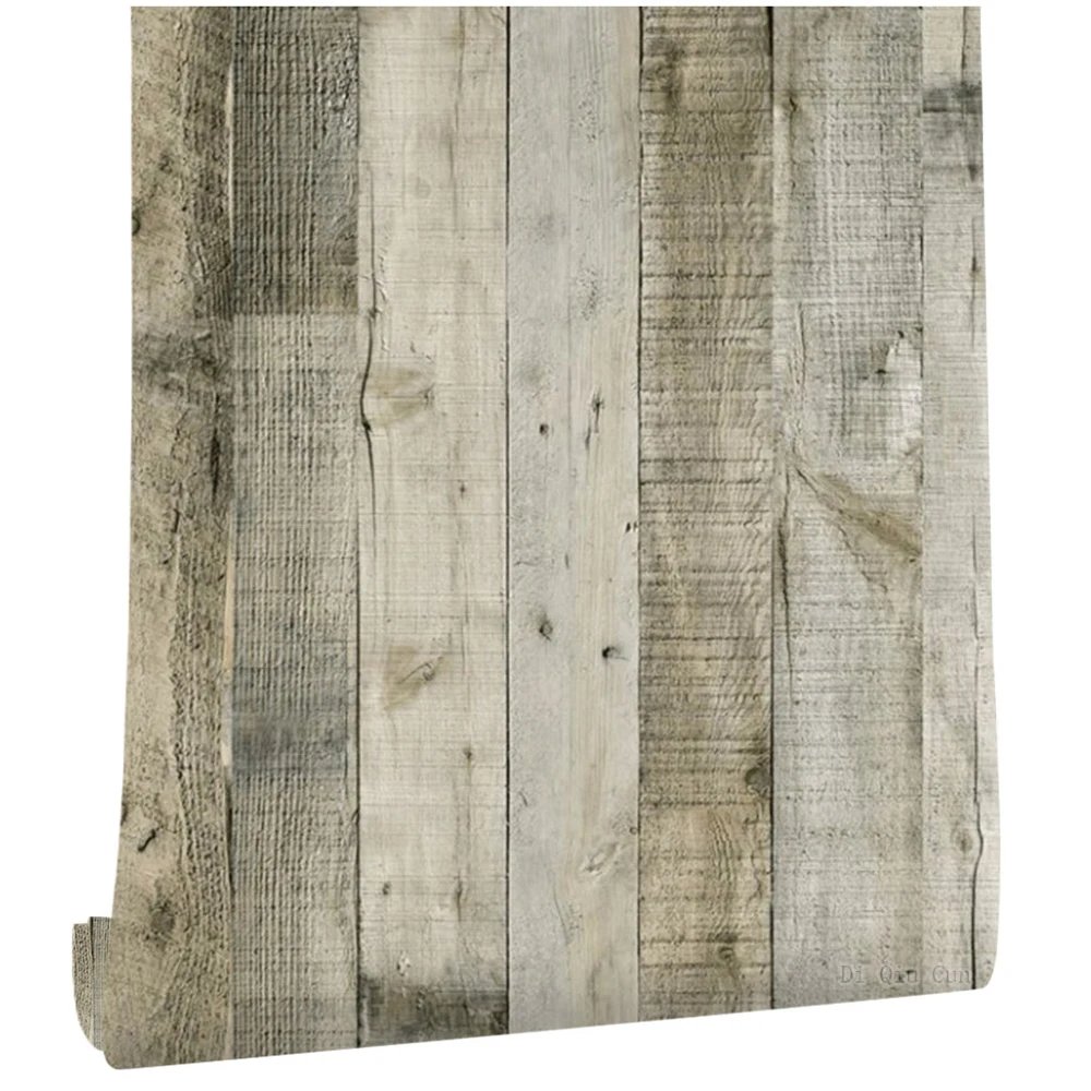 

Серая деревянная самоклеящаяся настенная бумага, искусственная 3D доска, самоклеящаяся, съемная, для ремонта, декора мебели, шкафа