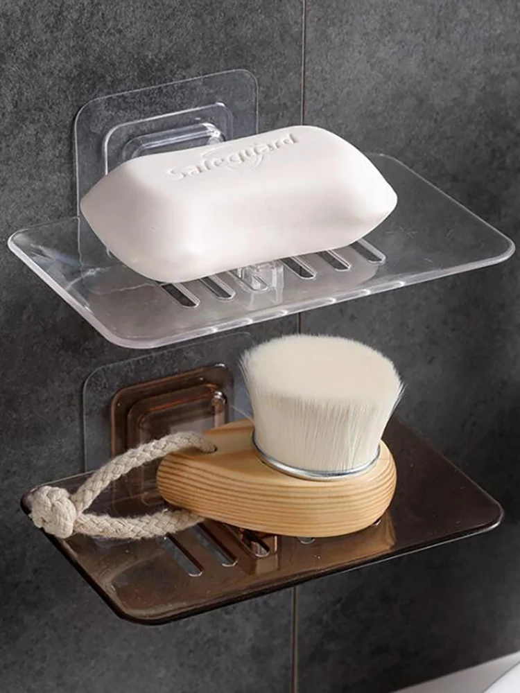 

1Pc Wall-mounted Soap Holder Dishes Sponge Drain Soap Dish Organizer Housekeeping Container for Kitchen Bathroom Accessories