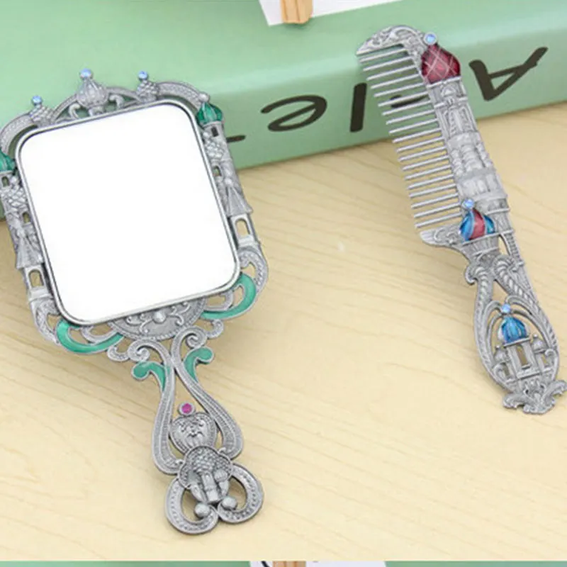 Винтажное зеркало и Расчёска в комплекте косметический туалетный столик набор