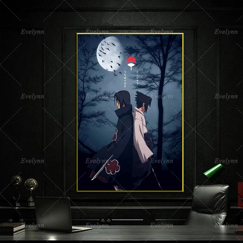 

Anime Naruto Sasuke And Itachi Uchiha Canvas Poster Home Bedroom Decor Prints Pictures Modern Living Room Wall Art Painting