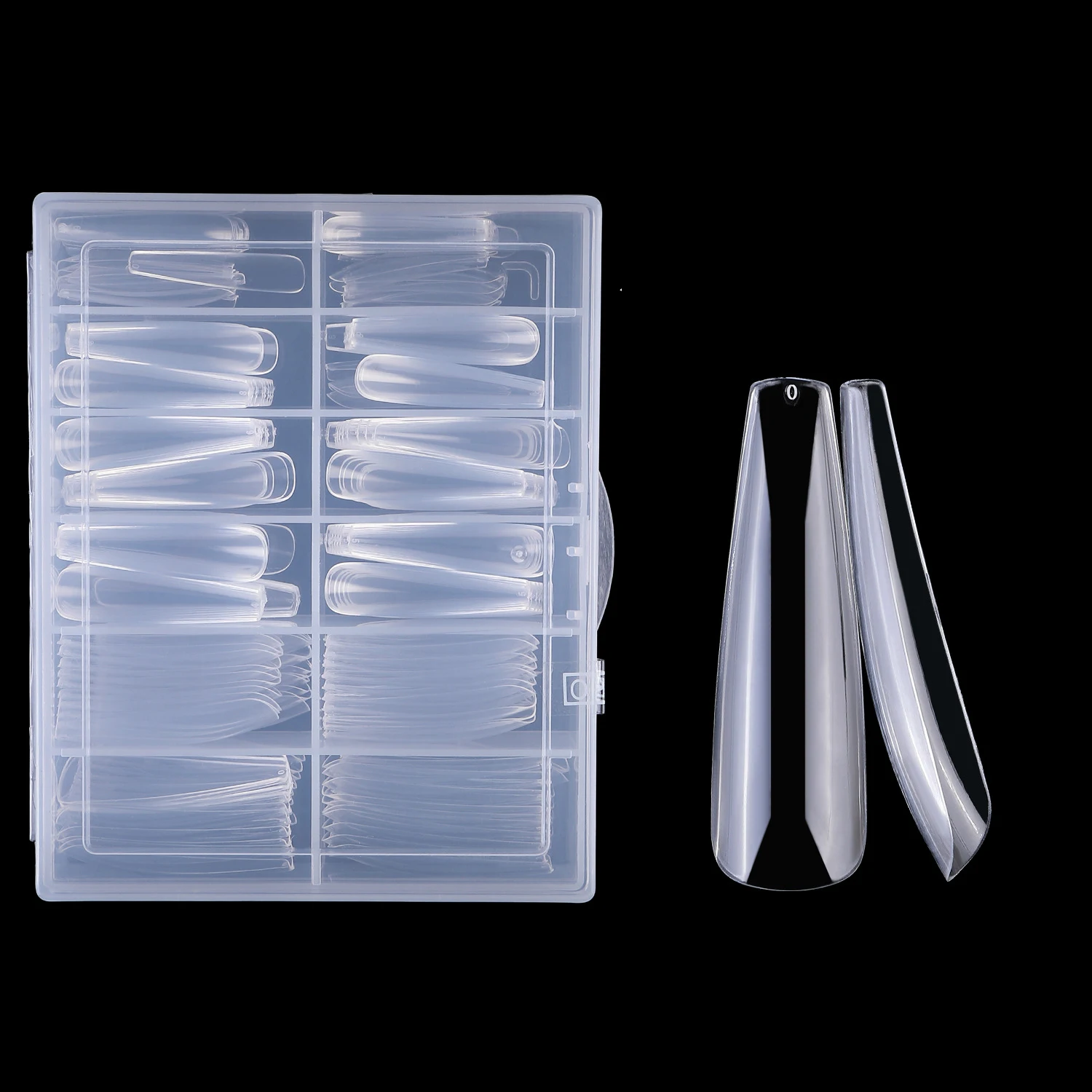 

240PCS/BOX Fake Nails Long Full Cover Nail tips Clear Coffin False Nail Press on Nails Long Ballerina Nails Art Supplies