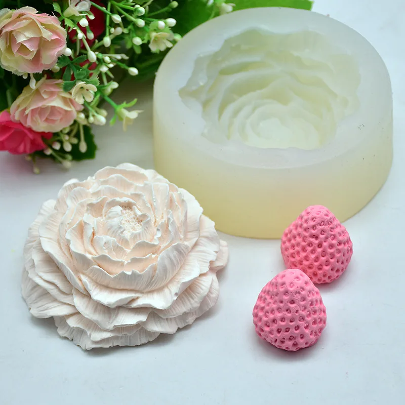 3D Цветочная форма для мыла Пион шаблон помадка торт Силиконовая украшения торта