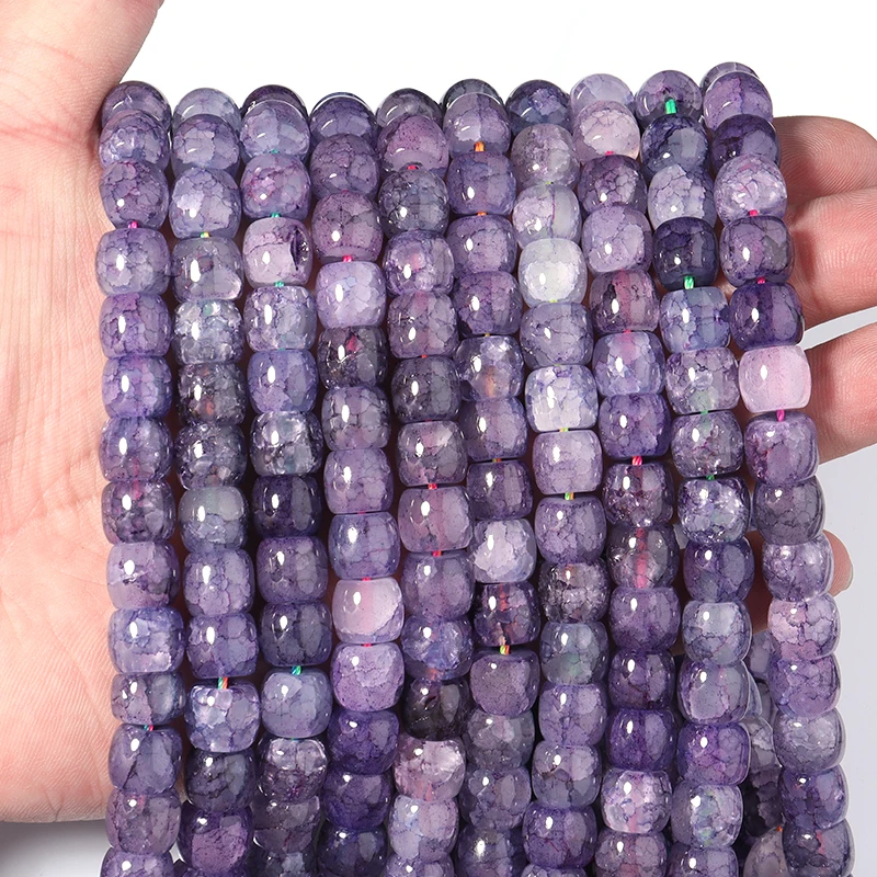 

10*8mm 0.8mm Hole Glass Floral Spacer Beads Flat Round Shape Dark Purple Loose Beads For Necklace Bracelet Making Jewelry DIY