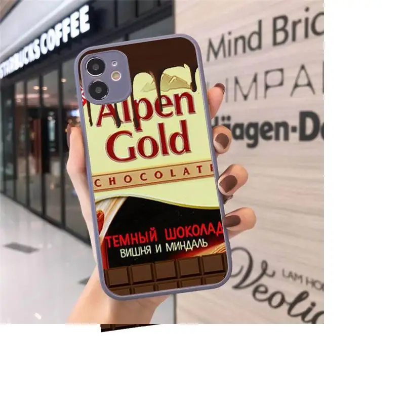 

Russian chocolate food Phone Cases Matte Transparent for iPhone 7 8 11 12 s mini pro X XS XR MAX Plus cover funda