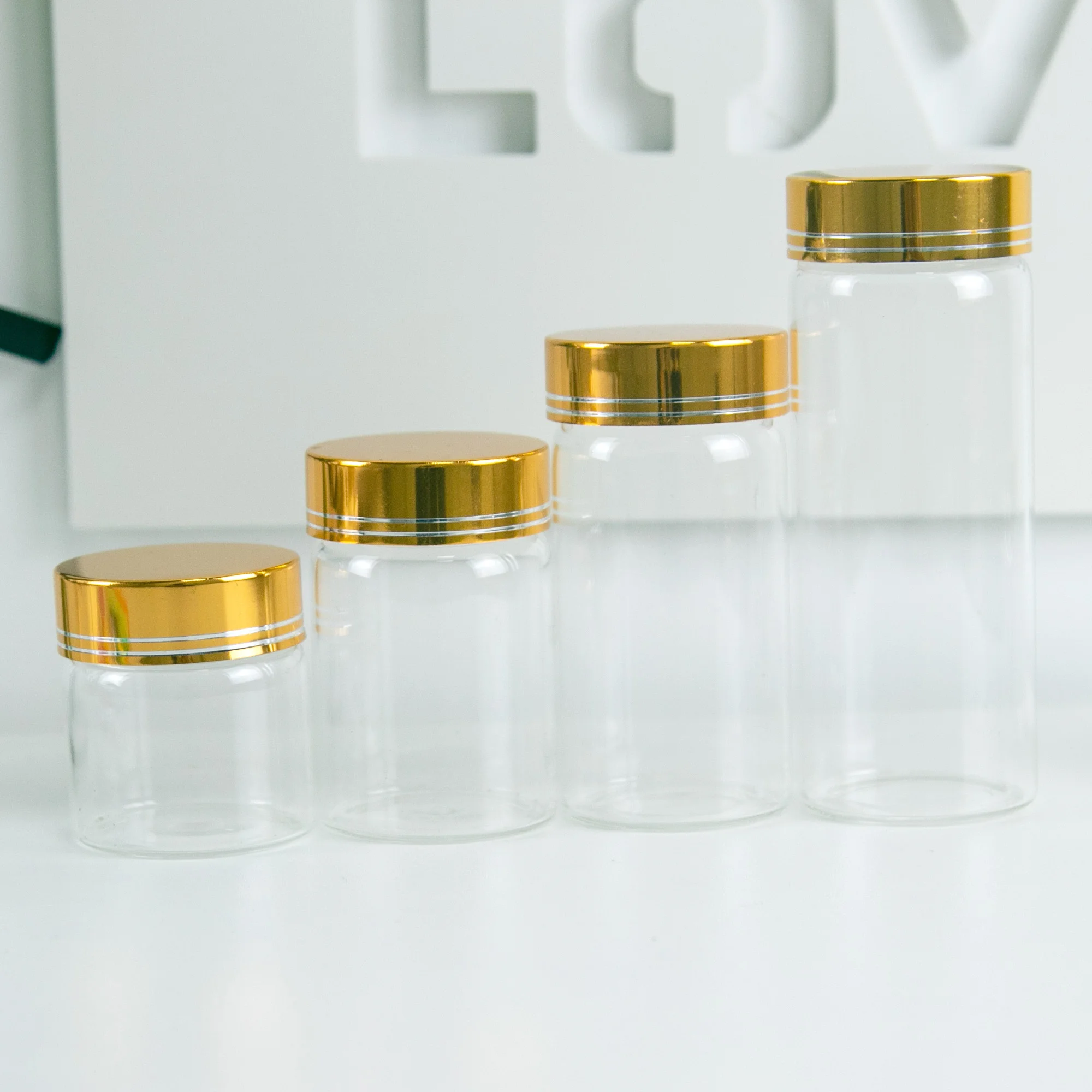 24 шт. 50 мл 80 100 150 контейнер из гиалинового стекла с закручивающейся пластиковой