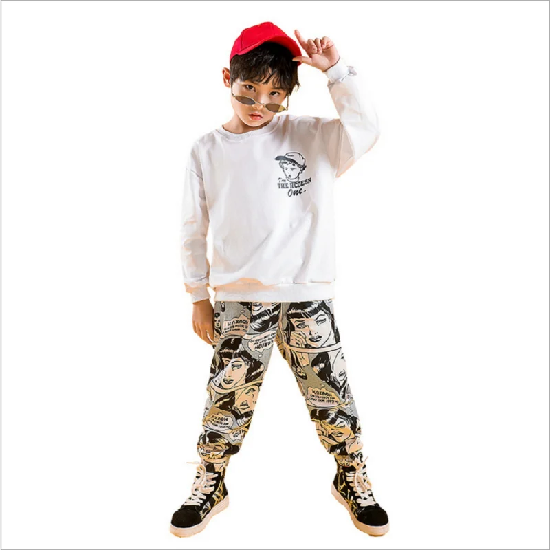 

Spring New Children's Clothes Sets Costumes For Boys Girls Hip-hop Suits Girls Jazz Loose Dance Practice Clothes Tops Pants Sets