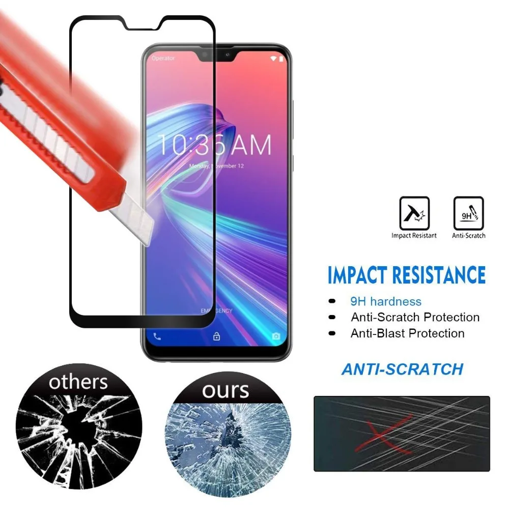 3D полное покрытие закаленное стекло для Asus Zenfone Max Pro M2 ZB631KL ZB633KL Защита экрана M1